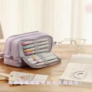 Large Capacity Stationery Case Durable Oxford Cloth Pencil Case Portable Organizer for School Office and University Supplies