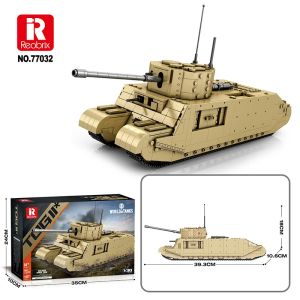 Reobrix | 1427PCS TOG2 Tank Building Blocks World Of Tanks Classic Heavy Tank Model Military Series Bricks Adults DIY Toy Birthday Gifts