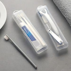 WORTHBUY | Toothbrush Case Transparent Plastic Organizer Box Outdoor Portable Toothbrush Holder Toothpaste Toothbrush Storage Container
