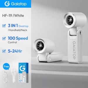 Gaiatop HF19 Foldable Fan Handheld Fan 110° Folding Design High-Speed & Quiet Small Portable LED Speed Indicator & Battery Level Indicator Turbo-Enhanced Air Duct