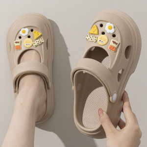 Mary Janes Thick Heel Sandals Womens 2024 New Summer Outdoor Wear Heightening Anti-Slip Deodorant Beach Sandals