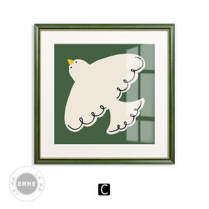 Nordic Style Forest Animal Rabbit Decorative Painting Green Bedroom Wall Art Childrens Room Decor Living Room Artwork