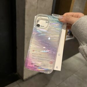 Desert Gold Gradient Shell Pattern Phone Case Glitter Flash Powder Full Cover Luxury Feel Acrylic Material for 17 16pro Max