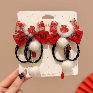 JIFANPAUL | Chinese Style Childrens New Year Hair Clips Red