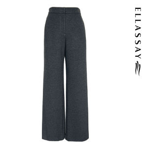 ELLASSAY | Acetate Wool High-Waist Straight Leg Casual Pants