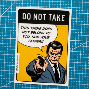 Do Not Take. This Thing Does Not Belong To You Nor Your Father! Mother! Premium Funny Design Sticker. Stickers for Adult