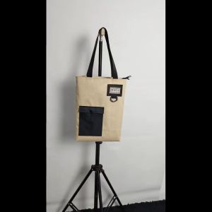 Tas Jinjing Resleting & Bahan Kanvas Kasual: Tote Bag Pria Wanita