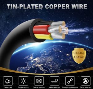 4 Core Wire Insulated PVC Sheath Power Flexible Wire Waterproof UL2464 14/20/22/24/26/28AWG Black Heat-resistant Multi-core Cable