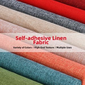 Self-Adhesive Retro Style Linen Fabric