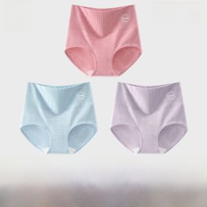 Miiow | High Waist Pure Cotton Underwear Womens Anti-Chafing Butt Lifting Large Size Triangle Shorts Comfortable Breathable Briefs