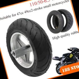 Wheel 110/50-6.5 Rear Rims Hub with Tubeless Vacuum Tires for Pocket Bike 47cc 49cc 2 Stroke Small Motorcycle