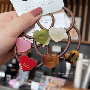 French Style Jelly Color Small Heart Shaped Hair Ties Womens Tailor-made Hair Bands Fashionable Hair Accessories