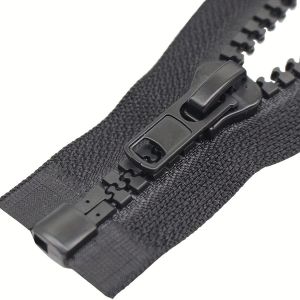 2PCS #10 Plastic Resin Separating Zipper Black White 22-32 Inch for Sewing Coat Jacket Winter Coat Black Tape Heavy Duty Zippers