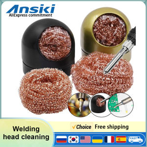 Soldering Iron Tip KIT Cleaner Desoldering Cleaning Ball Welding Mesh Filter Metal Wire Stand Steel Ball Tin Remover Tools
