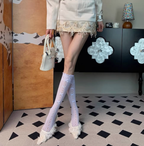 Summer Thin Lace French Retro Anklet Socks