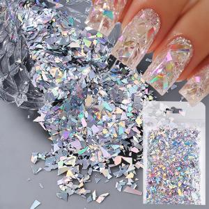 1Bag 3D Holographic Irregular Nail Glitter Sequins Sparkly Chunky Flakes Nails Art Decorations DIY Makeup Manicure Accessories 1