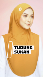 Tudung Sukan I Love Malaysia Premium Moscrepe – Tudung Sport Muslimah Breathable Lightweight New Arrival