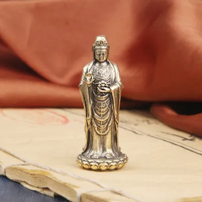 Vintage Bronze Guanyin Buddha Statue