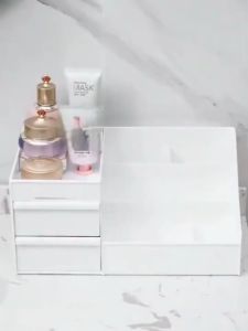 กล่องเก็บของเอนกประสงค์แบบมีลิ้นชัก ชั้นวางเครื่องสำอางค์ โปร่งใส ออกแบบทันสมัย ใช้งานได้หลากหลาย C206