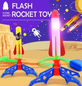 Kid Air Rocket Foot Pump Launcher Outdoor Air Pressed Pedal Soaring Rocket Toys Child Play Set Jump Sport Game Toys