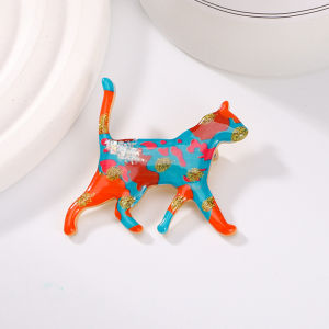 Colorful Cute Cat Brooch Pin Fashionable Personalized Animal Enamel Pin Bag Buckle Accessory Sweet Style Alloy Female