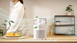 MeeGoo Air Purifier Real-time Air Quality Monitoring Filtration HEPA H13 Filter Paper 3 Stages Remove Allergens For Bedroom