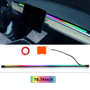 200cm 78inch Car Ambient Light LED Front Dashboard Windshield 64 Color RGB Symphony Interior Acrylic Atmosphere Lamp App Control