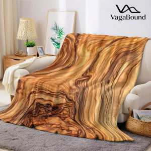 Natural Olive Wood Grain Flannel Blanket Warm Soft Halloween Christmas Decorative Couch Warm Cozy All-Season Gift