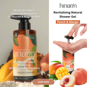 Hinarin Revitalising Natural Shower Gel 300ml — Peach & Mango