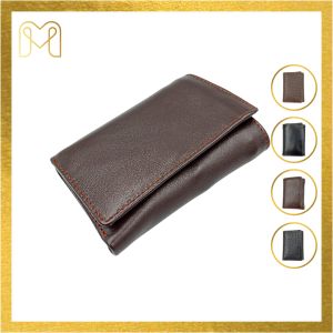 Ví nam ví da bò 3 gấp cài nút bấm cao cấp chính hãng Men Leather M2V3R4 quà tặng sinh nhật đẹp sang trọng bóp nam hàng hiệu da thật