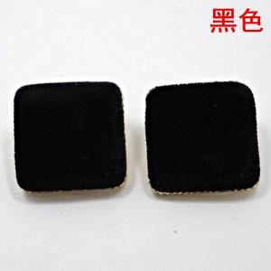 Versatile Square Velvet Earrings Gold Thread Button Corduroy Ear Studs Fashionable Jewelry Natural Zirconia European Style