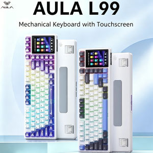 AULA | AULA L99 96% Mechanical Keyboard 3.98in Smart Touch Screen Gasket Hot Swap 8000mAh Tri-mode BT5.1 Wireless RGB PBT Keycaps