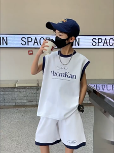 (18kg-50kg) Bộ quần áo trẻ em bộ đồ bé trai bộ quần áo 3 lỗ tanktop hè bé trai 18-50kg từ 6-16 tuổi set quần áo hè bé trai mẫu MEC