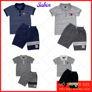 Bộ quần áo thun ngắn tay bé trai mùa hè size đại 15kg-37kg