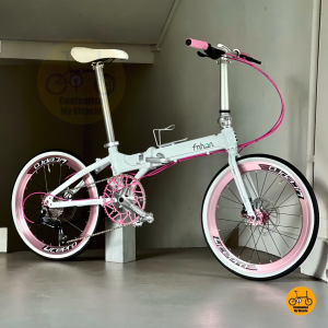 💮 Fnhon Blast 22" Foldable Bike • Shimano 9 Speed • Snow White Pink Frame • 𝗙𝗿𝗲𝗲𝗯𝗶𝗲𝘀 Litepro Lightweight • Ethereal