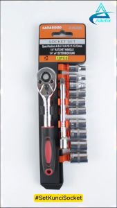 Set Kunci Socket Sok Set 12pcs Kunci Sok Wrench 1/4" 4-13mm Rachet Handle Multifungsi - G-10058