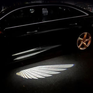SEAMETAL Car Door Welcome Light Angel Wings Dynamic Projectio Laser Lamp Rearview Mirror Carpet Light LED Decorative Atmosphere Light