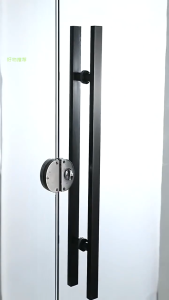 Heavy duty stainless steel frosted black push pull door handle glass door handle grab bar Set