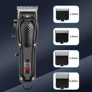 Wireless USB charging lithium battery ABS case digital display and engraving design suitable for a gift for dad elegant barber