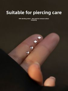 South Lane 999 Pure Silver Ear Cuff Womens Fashion Jewelry Geometric Pattern Hoop Earrings Korean Style Fresh Outlined