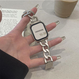 Fashion Metal Chain Strap for Apple Watch Ultra 49mm 44 45 38 40 41 42mm Stainless Steel Band for iWatch Series 9 8 7 6 5 4 3 SE