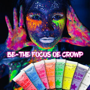8pcs UV Neon Face Body Paint Glow in the Dark Makeup Set Fluorescent Painting for Adult Kids Festivals Party Halloween Christmas