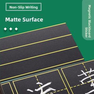 MONLEYTA | Magnetic Blackboard Stickers Four Lines English Small Blackboard Magnet Grids Removable Teaching Aids Soft Magnetic Strip