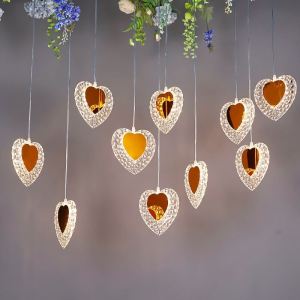 FUSSIN New Wedding Props Shell Heart Moon Hanging String Wedding Ceiling Welcome Area Decorative Light Window Decoruarmtion Pendant