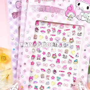 TAIYO Stiker Kuku Karakter Glow in the Dark Timbul Menyala Dalam Gelap Manicure Nail Art Aksesoris