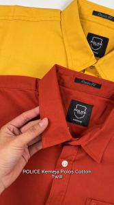 POLICE Kemeja Polos Cotton Twill Regular Fit Pria