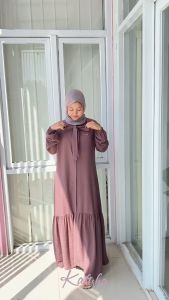 Fathia Dress Gamis Daily Busui Friendly Gamis Polos Dewasa Remaja Gamis PoloLinen By Kalishaofficial