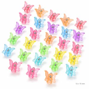 100Pieces Mini Butterfly Hair Clips for Girls Glitter Tiny Claw Clips Cute Kids Toddler Hair Accessories for Birthday Gift