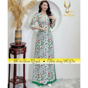 Áo Dài Hoa Nhí Lụa Habutai K44 Duyên Dáng Trẻ Trung - Áo Dài Xuân Quỳnh