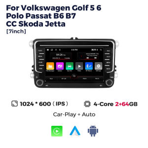 7" 2 DIN Wireless Carplay Android Auto GPS For Volkswagen Golf 5 6 Polo Passat B6 B7 CC Skoda Jetta2 Car Radio Multimedia Player